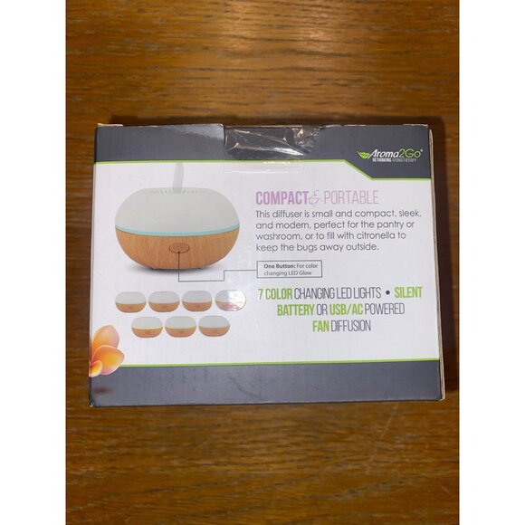 Aroma2Go Aromatherapy USB Fan Diffuser 7-Color LED Battery/USB Silent - Picture 3 of 3